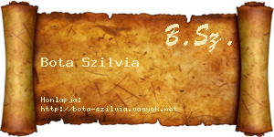 Bota Szilvia névjegykártya
