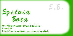szilvia bota business card